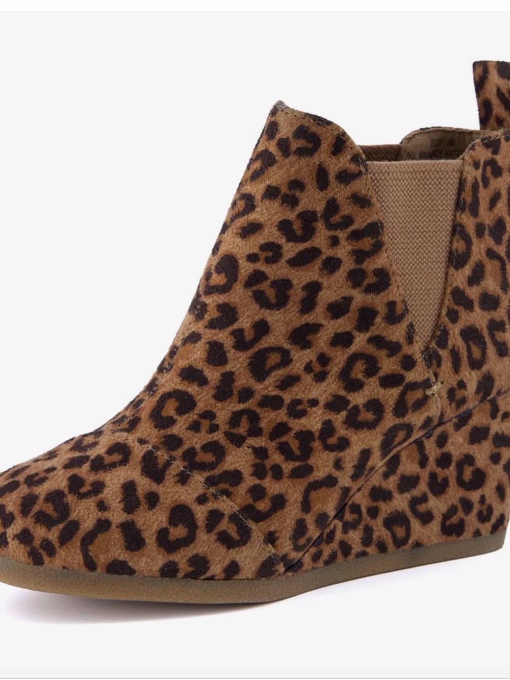 Leopard Print Wedge Chelsea Bootie - Brown
